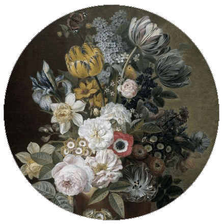Muurcirkel Flowers | Forex | 80 cm | Uniek